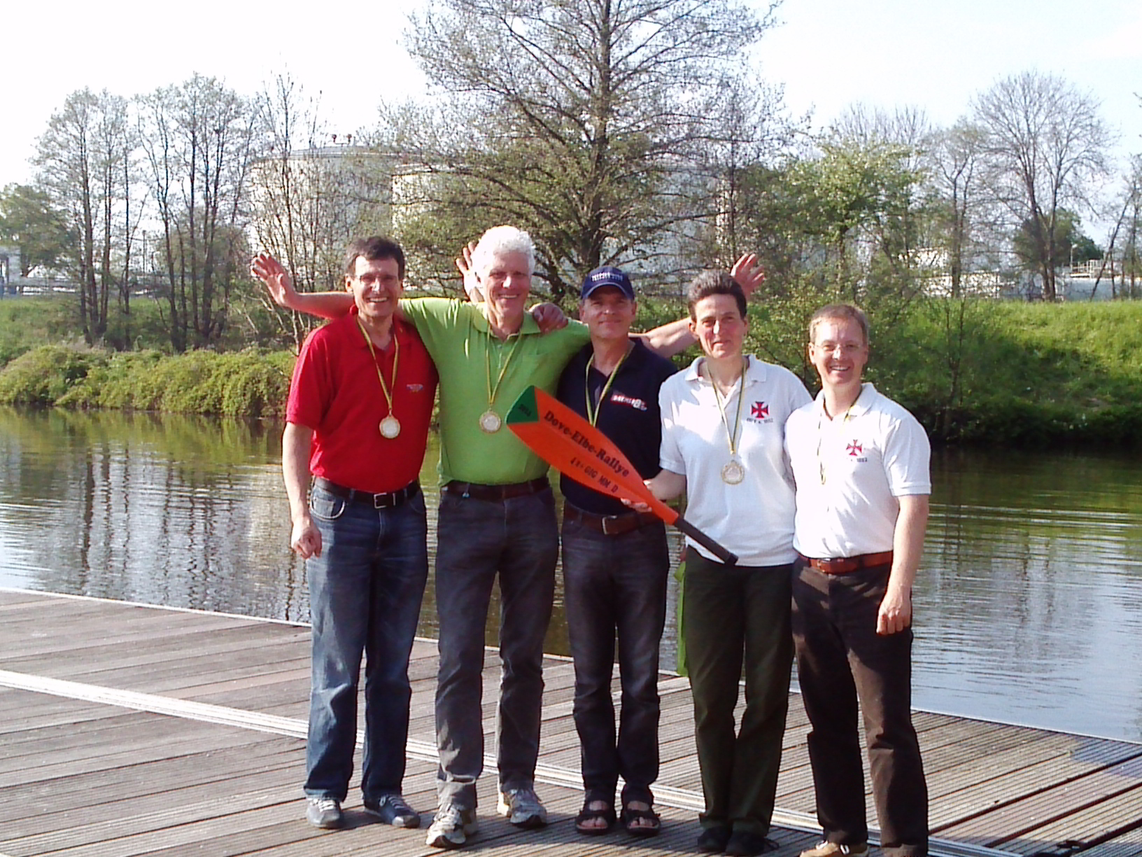 Die siegreichen Marathonis - Jens, Martin, Frank, Heike und Sascha